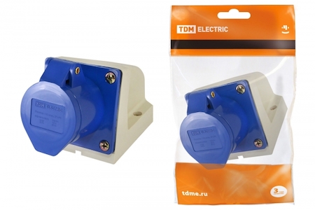 TDM ELECTRIC SQ0602-0001 Розетка 113 стационарная 2Р+РЕ 16А 220В IP44 TDM